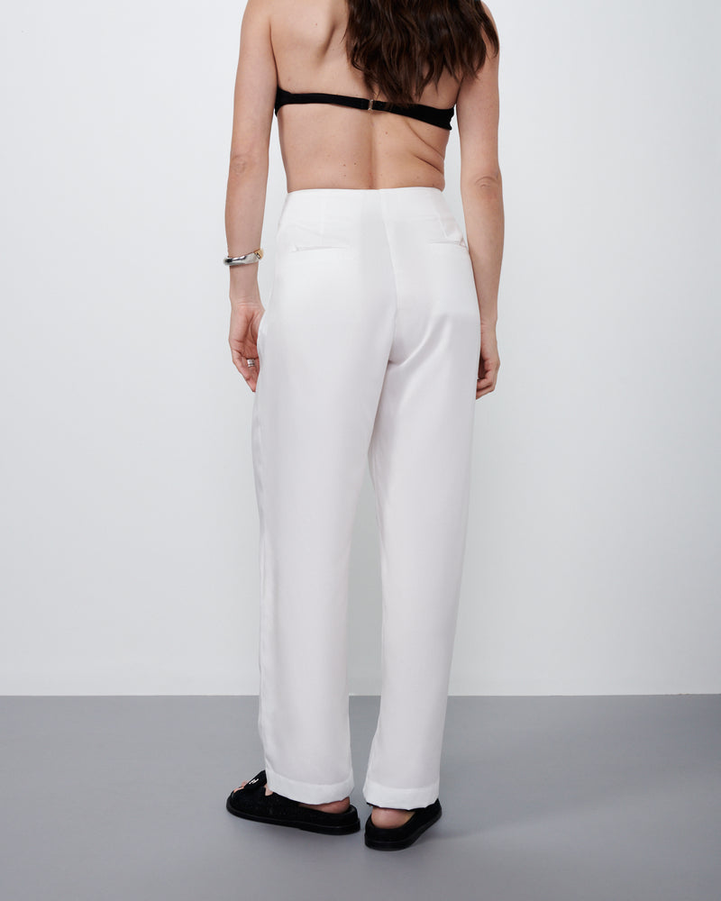 Calça em Liocel Off White | Jurere