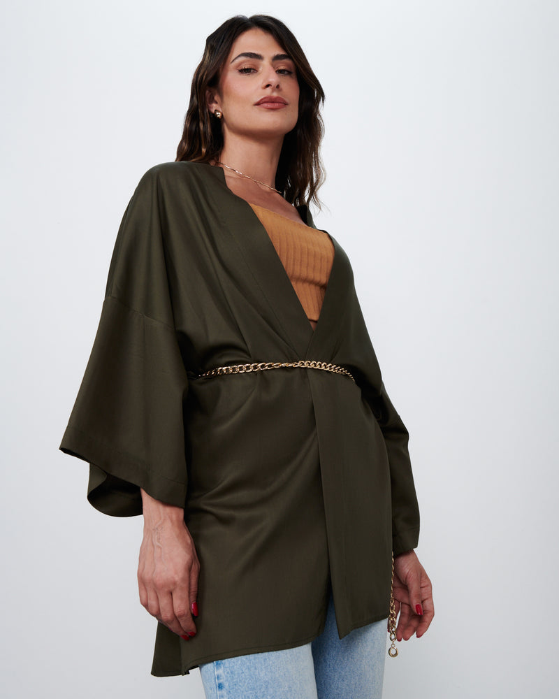 Kimono Amplo Verde | Aurora