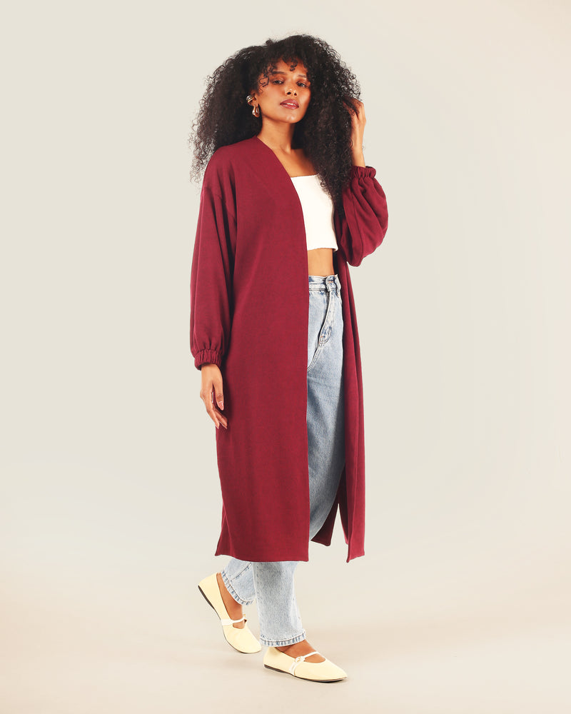 Cardigan Midi Bordô | Plural