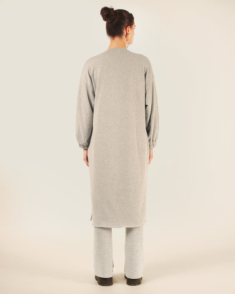 Cardigan Midi Cinza | Plural