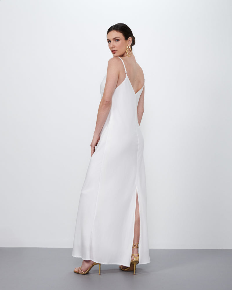 Vestido Slip Longo Off White | Tulum