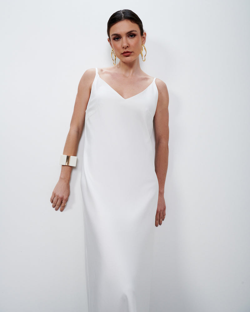 Vestido Slip Longo Off White | Tulum